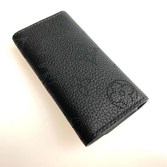 Louis Vuitton 4 Row Key Case Noir Black Silver Leather Genuine Leather Monogram - Picture 2 of 6